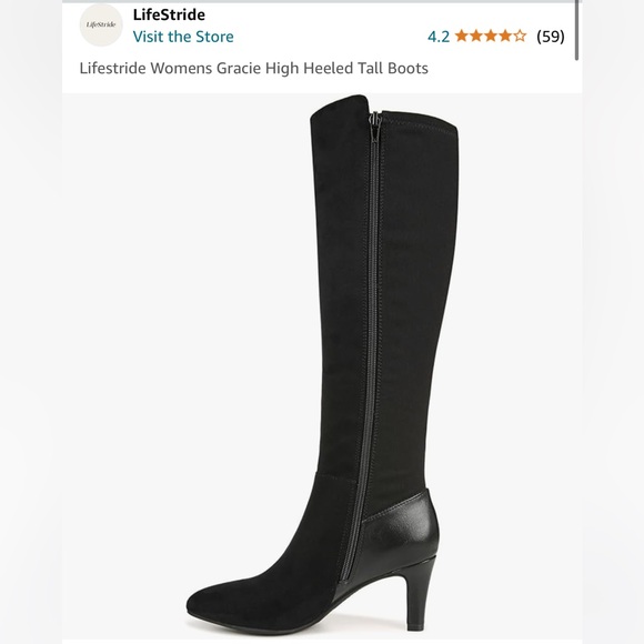Tall Women’s zip up heeled boots - Picture 2 of 6